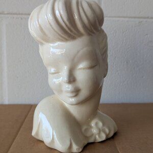 Vintage Betty Grable Lady Head Planter Vase by American Bisque Glamour Girl